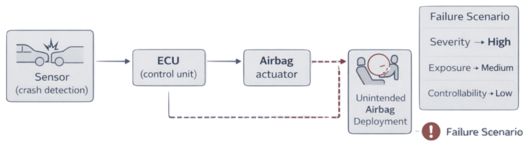 ASIL determination based on severity exposure and controllability in ISO 26262