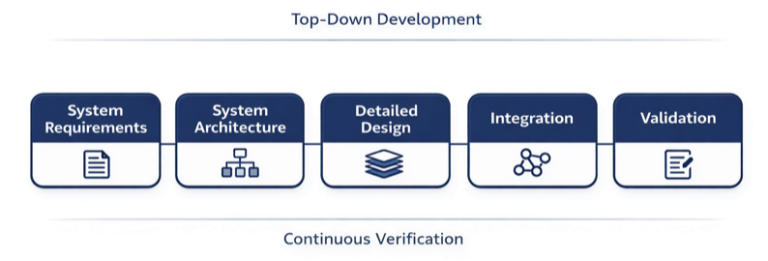 ARP4754B aircraft system development lifecycle including requirements architecture validation and verification
