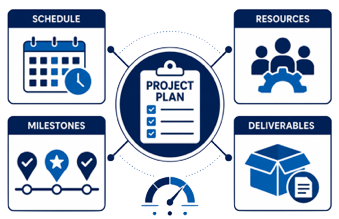 ASPICE MAN.3 Project Management illustrating project planning milestones scheduling and project monitoring